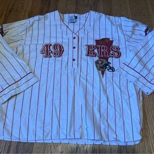 VTG NFL 49ers White and Red Shirt Jacket